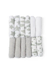 Grey and White Cloud Washcloths